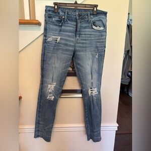 American Eagle Outfitters Light Blue Distressed Skinny Jeans